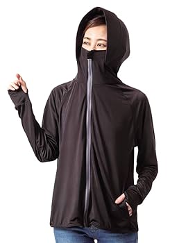 【美品】elu. UVcut パーカー 黒 Hatsunex “MITERU” Zip upパーカー（モノクロブラック） | HATSUN